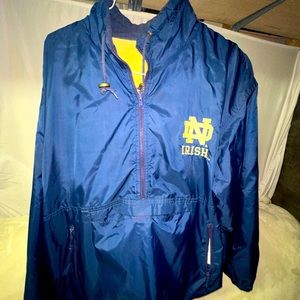 Champion reversible Notre Dame fighting Irish embroidered Fleece/Nylon jacket